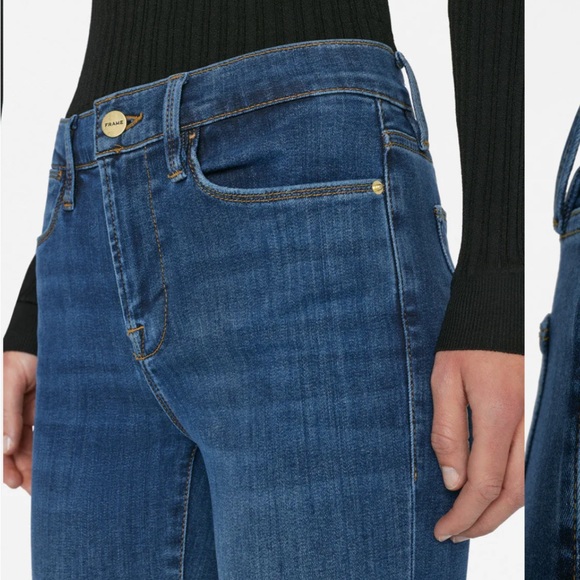 Frame Le high skinny in Oynx Indigo - Picture 6 of 11